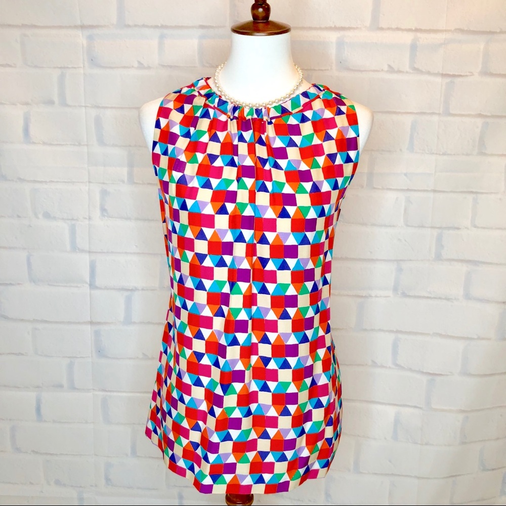 K A T E S P A D E : “Selena” Geometric Silk Top - image 1
